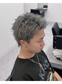 スパイキーショートシルバーカラー静岡メンズ