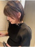 大人ボブ×インナーブリーチ、ベビーピンク