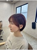 ピンクブラウンシュートボブ