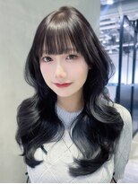 シオン(shion)&nbsp;韓国ヘアロング前髪カット顔周りレイヤー_F0914