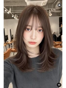 ノイエ 原宿 北参道(NoIE) ミディアムレイヤーウォームブラウン髪質改善カラー韓国ヘア