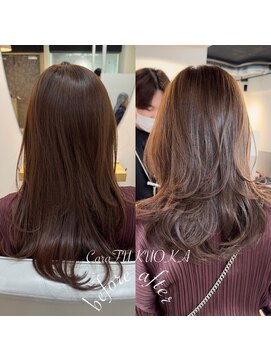 カラフクオカ 薬院駅前(Cara FUKUOKA) マロンベージュ&レイヤーカット《★福岡透明感カラー★》