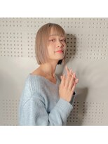 シアアルン 新小岩店(SHEER alun)&nbsp;◆ 【ハイトーン】ケアブリーチホワイトベージュボブ【新小岩】