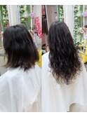 ウェーブエクステ上品お嬢様ロングヘア横浜駅人毛エクステ専門店