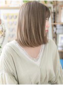 ★シアーグレージュカラー小顔前下がりボブディ20代30代40代★9