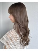 カーキベージュ_アッシュオリーブ_レイヤーロンググレーベージュ