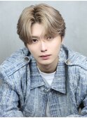 センターパート 韓国ヘア ミルクティーベージュ