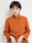 黒髪/グレーベージュ/レイヤーロング/前髪パーマ[新宿駅]