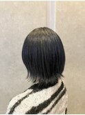 【ブリーチあり】ネイビーブラック×外はねボブ