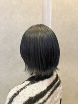 ジールサロン つくば本店&nbsp;【ブリーチあり】ネイビーブラック×外はねボブ