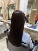 艶髪カラー髪質改善トリートメント質感再生ダークブラウンカラー