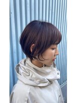 スカイウィズサロンヴィレッジ(Sky with SALON VILLAGE)&nbsp;髪質改善カラー＋似合わせカットで作るディープパープルショート