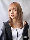 ミルクティーベージュダブルカラーハイトーンカラーレイヤー韓国