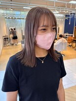 ユニ バイ マグ 長野店(Uni.by Mag)&nbsp;" 透け感抜群" ダブルカラー ミルクティーピンクベージュ