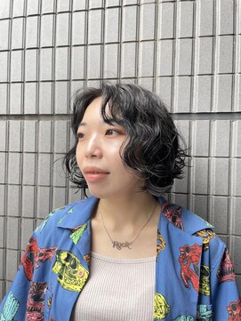 外ハネボブ/内巻きボブ/暖色カラー/顎ラインボブ/元町中華街