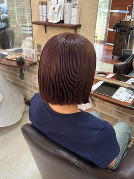 セットアップ 岡山北長瀬店(SET-UP) 小顔ラベンダーグレージュ×ぱっつんボブ