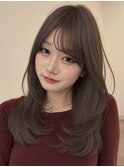 マレットヘアハイライト髪質改善オリーブグレーココアベージュ