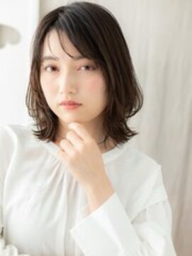 カバーヘア ブリス 上尾西口店(COVER HAIR bliss) 黒髪ウェットヘアくびれミディマレットウルフパーマ20代30代X