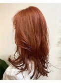 サーモンピンク / ふんわりレイヤー / 20代30代
