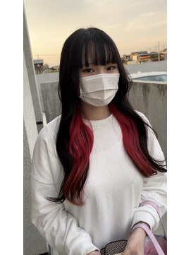 シェルハ(SHELHA) インナーカラーピンクレッドネオン韓国