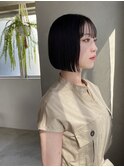 ぱつっとボブ/ぷつっとカット/黒髪ボブ/縮毛矯正