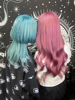 エルシャドール(EL-SHADDOLL)&nbsp;ハイトーンウルフ　水色　薄ピンクヘア　派手神　ハイトーン