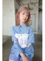 トレンチ(TRENCH)&nbsp;《おつじ》ケアブリーチ ピンクベージュ デザインカラー