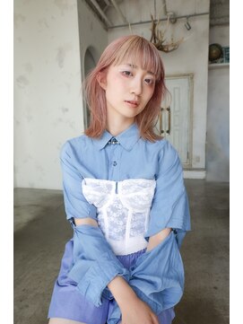 トレンチ(TRENCH) 《おつじ》ケアブリーチ ピンクベージュ デザインカラー