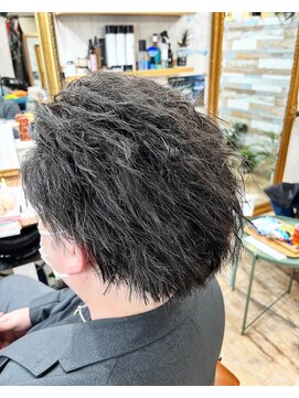 ハウオリ ヘアーワークス(Hauoli hair works) ハードツイストパーマ×マンバンスタイル