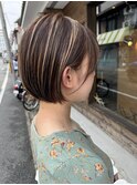 『京都 山科 ルーナヘアー』前下がり ミニボブ バングあり　草木