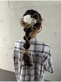 成人式前撮りヘアセット編みおろし 結婚式お呼ばれ二次会卒業式