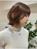 ハイトーンレイヤーボブミディアムレイヤーショートウルフボブ