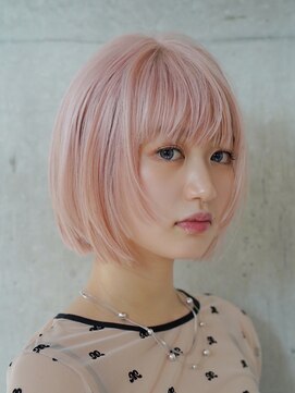 サンクマーケット 渋谷(cinq MARKET) 渋谷ブリーチカラータッセルボブ顔周りレイヤー切りっぱなしボブ