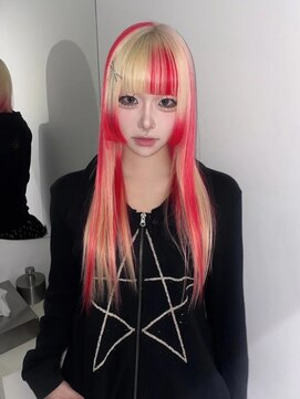 レイヤーウルフカット/デザインカラー