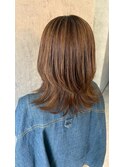 立体感UPくびレイヤー外はねヘア/明るめブラウン髪質改善