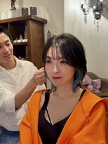 ヘアーサロンテン モトアザブ(hair salon Ten motoazabu) ワンホンレイヤー/ミルクティーブロンド/ダークブルー/麻布十番