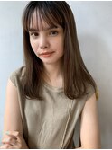 シースルー前髪 アッシュベージュ