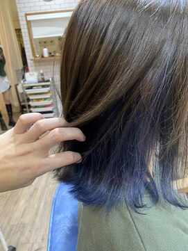 アンド ローバー(and LOVER) インナーカラー×ブルー