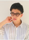 アップバング メンズショート  ビジネスヘア