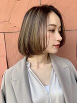 ネックス 表参道本店(nex)&nbsp;ハイライト/白髪ぼかし/明るい白髪染め/ボブ