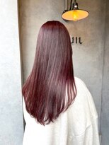 ナンバー ジルバ 立川 (N° jillva) 丸型卵形ストレートレイヤーエアリーロング美髪ピンクブラウン