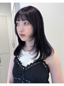 ガーデンヨコハマ(GARDEN YOKOHAMA) セミロングブルーラベンダーレイヤーワイドバングイメチェン小顔