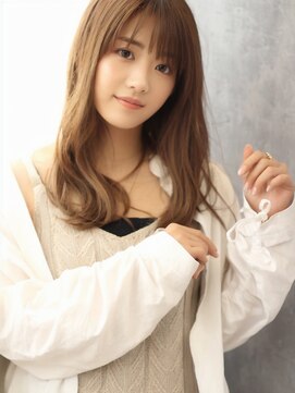 アース センター南店(HAIR&MAKE EARTH) 透明感 大人カールハイライトカラーミルクティーベージュ