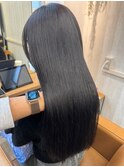 髪質改善ストレート/黒髪/ネビージュ/小顔/ワンレン