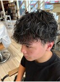 メンズマッシュパーマニュアンスパーマスパイラルパーマ刈り上げ