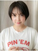 前下がり黒髪ナチュラルマッシュショートTc2志木20代30代40代