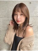 切りっぱなしボブエアリーロング美髪ピンクブラウン