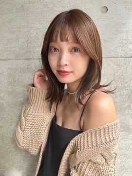 ラボヌールヘアーノーブル 新越谷店(La Bonheur hair noble) 切りっぱなしボブエアリーロング美髪ピンクブラウン