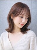 レイヤーミディアムナチュラルウェーブ透明感柔らか質感UP