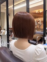 クラン 横浜(Clanc) サマーオレンジ×ぱっつん前下がりボブ